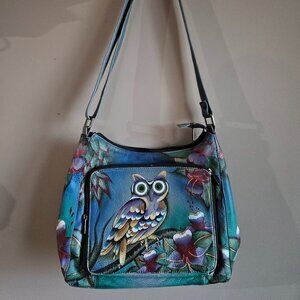 Anuschka Midnight Owl Shoulder Bag
